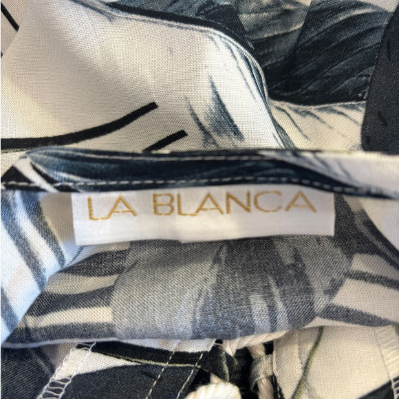 LaBlanca Womens Tropical Black White Swimsuit Coverup Resortwear Vacation XS - Picture 7 of 8